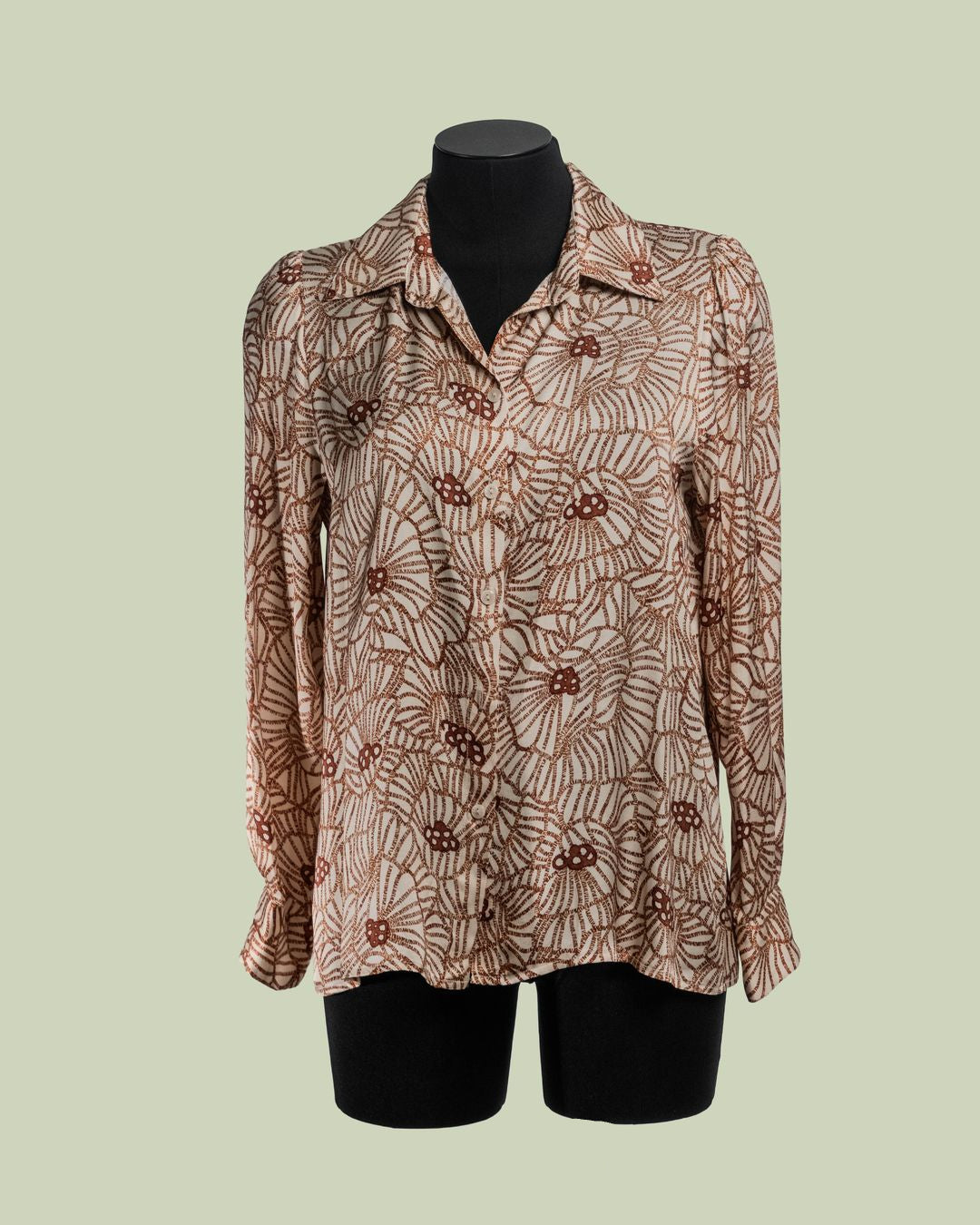 Camicia in Viscosa con Stampa Botanica e Funghi – ECO