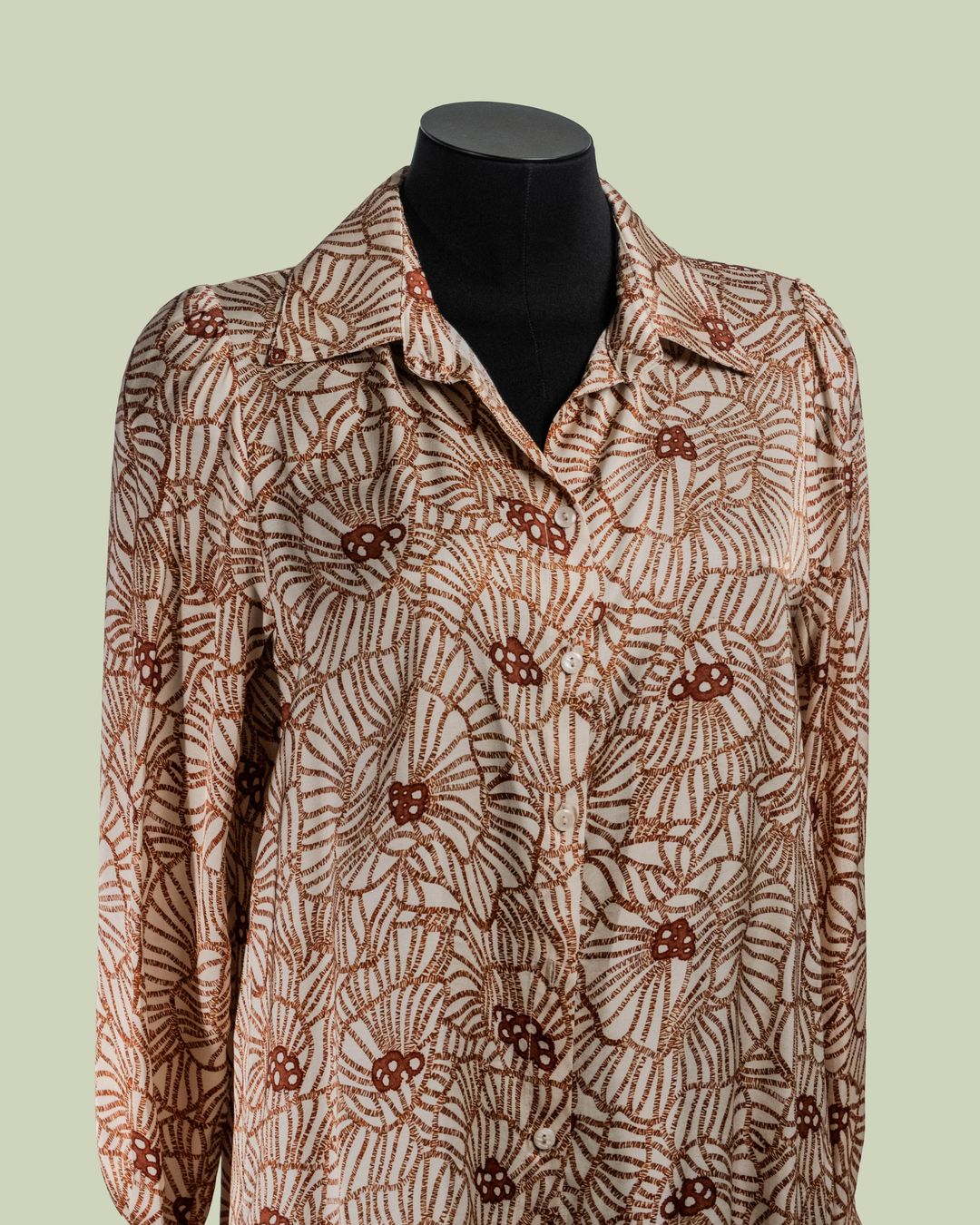 Camicia in Viscosa con Stampa Botanica e Funghi – ECO