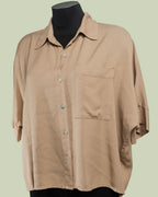 Camicia Over in Viscosa e Lino con Fondo Asimmetrico – ECO