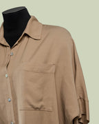 Camicia Over in Viscosa e Lino con Fondo Asimmetrico – ECO