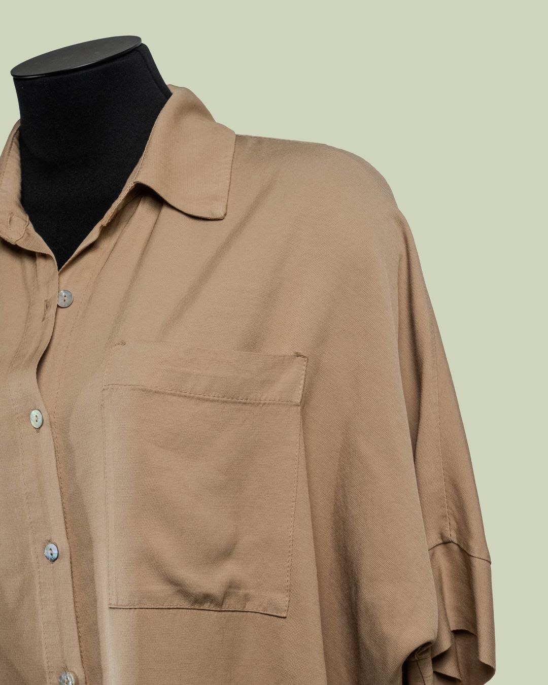 Camicia Over in Viscosa e Lino con Fondo Asimmetrico – ECO