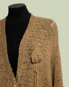 Cardigan Oversize in Maglia con Accessorio Gioiello – ECO