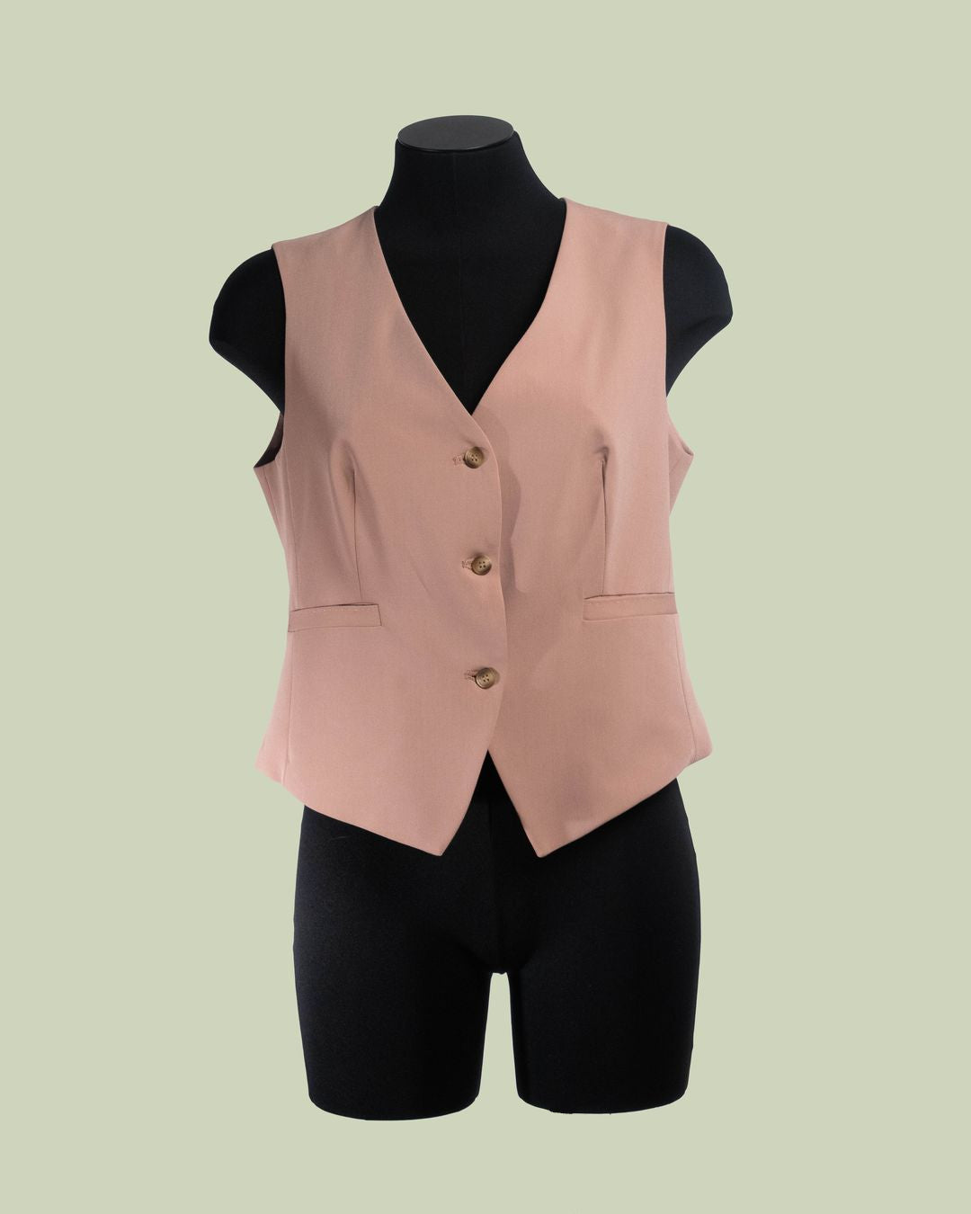 Gilet Sartoriale con Quattro Bottoni in Rosa Antico – ECO