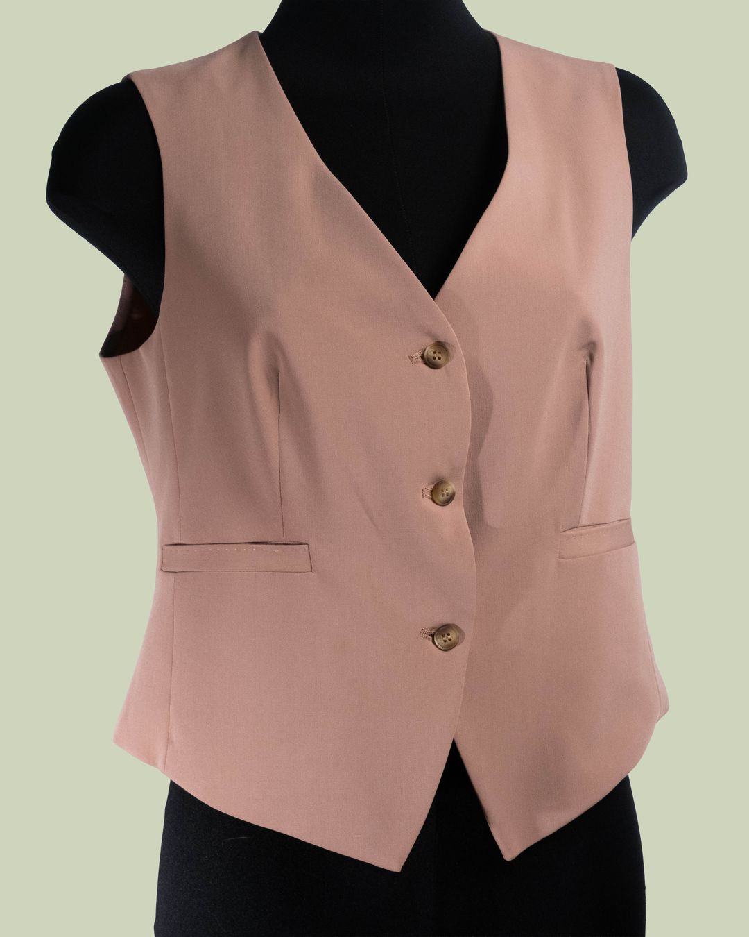 Gilet Sartoriale con Quattro Bottoni in Rosa Antico – ECO