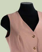 Gilet Sartoriale con Quattro Bottoni in Rosa Antico – ECO