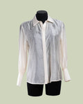 Camicia Semi-trasparente con Pioggia di Strass – ECO - PANNA
