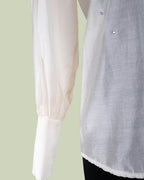 Camicia Semi-trasparente con Pioggia di Strass – ECO - PANNA