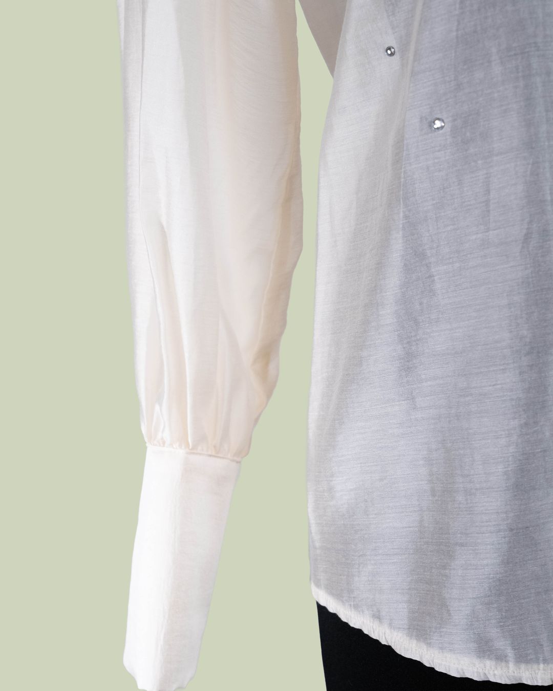 Camicia Semi-trasparente con Pioggia di Strass – ECO - PANNA