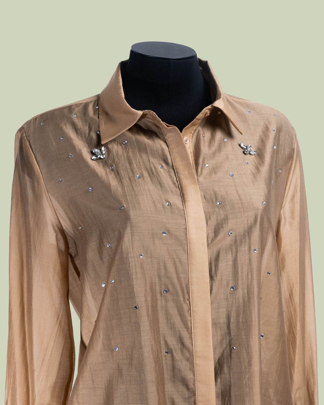 Camicia Semi-trasparente con Pioggia di Strass – ECO 