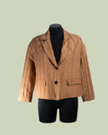 Blazer in Jacquard con Texture Verticale Strutturata – ECO - CARAMELLO