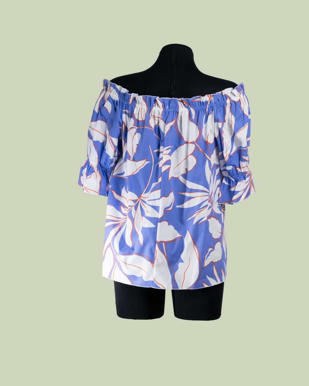 Blusa Off-Shoulder con Stampa Tropicale e Maniche a Sbuffo – Talissa - CAMP