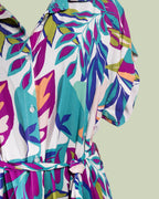 Abito Chemisier in Rayon con Cintura e Stampa Tropicale – Talissa