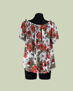 Blusa Off-Shoulder con Stampa Floreale a Grandi Fiori – Talissa