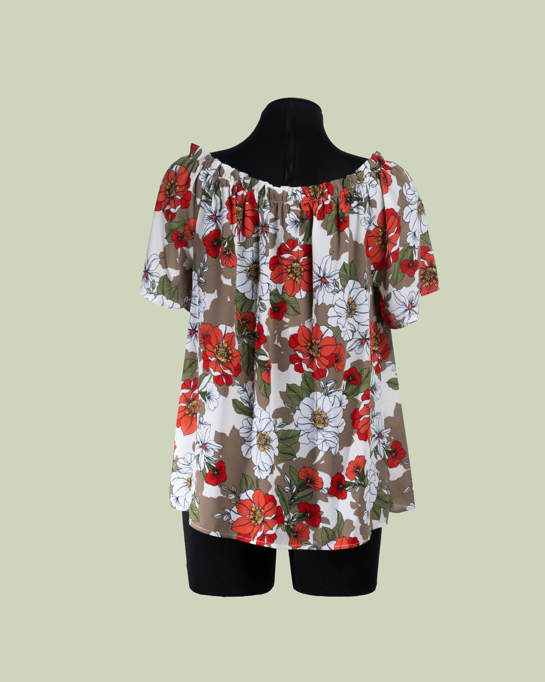 Blusa Off-Shoulder con Stampa Floreale a Grandi Fiori – Talissa
