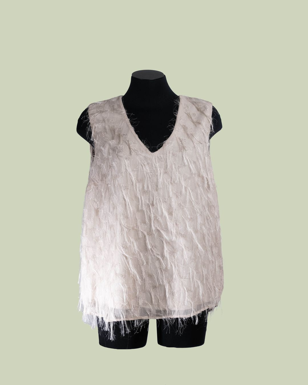 Top con Scollo a V e Superficie Frangée – Talissa