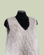 Top con Scollo a V e Superficie Frangée – Talissa