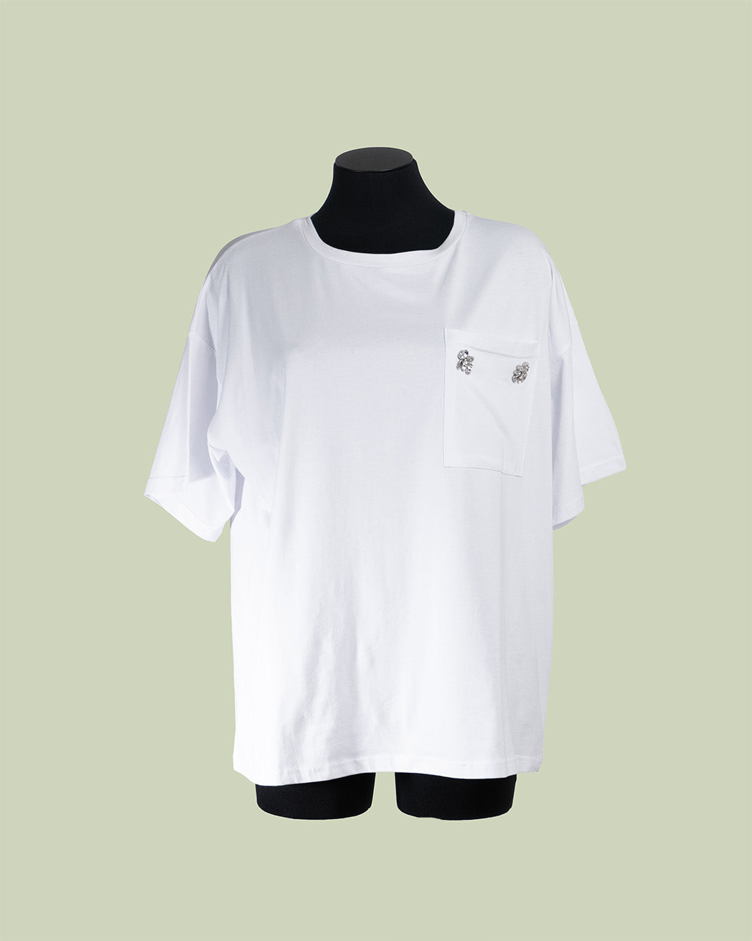 T-shirt Boxy con Taschino e Spille Gioiello – Talissa
