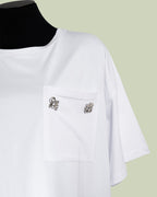 T-shirt Boxy con Taschino e Spille Gioiello – Talissa