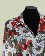 Blusa con Colletto Aperto e Stampa Floreale a Maniche ¾ – Talissa
