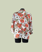 Blusa con Colletto Aperto e Stampa Floreale a Maniche ¾ – Talissa
