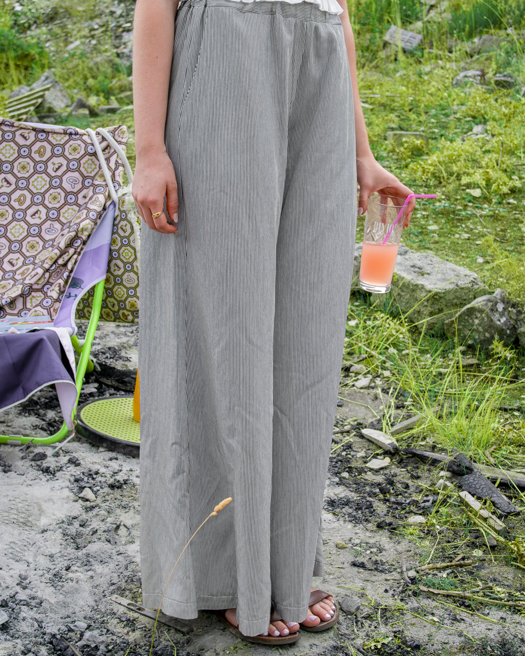 Coordinato estivo: top smock e pantaloni palazzo fluidi