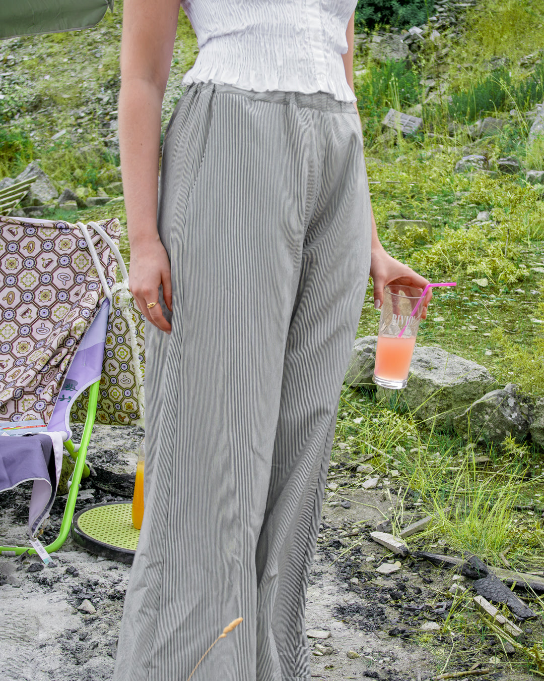Coordinato estivo: top smock e pantaloni palazzo fluidi