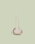 Mini Borsa Secchiello con Perle e Tracolla Foulard – Mimi-Muà - PANNA