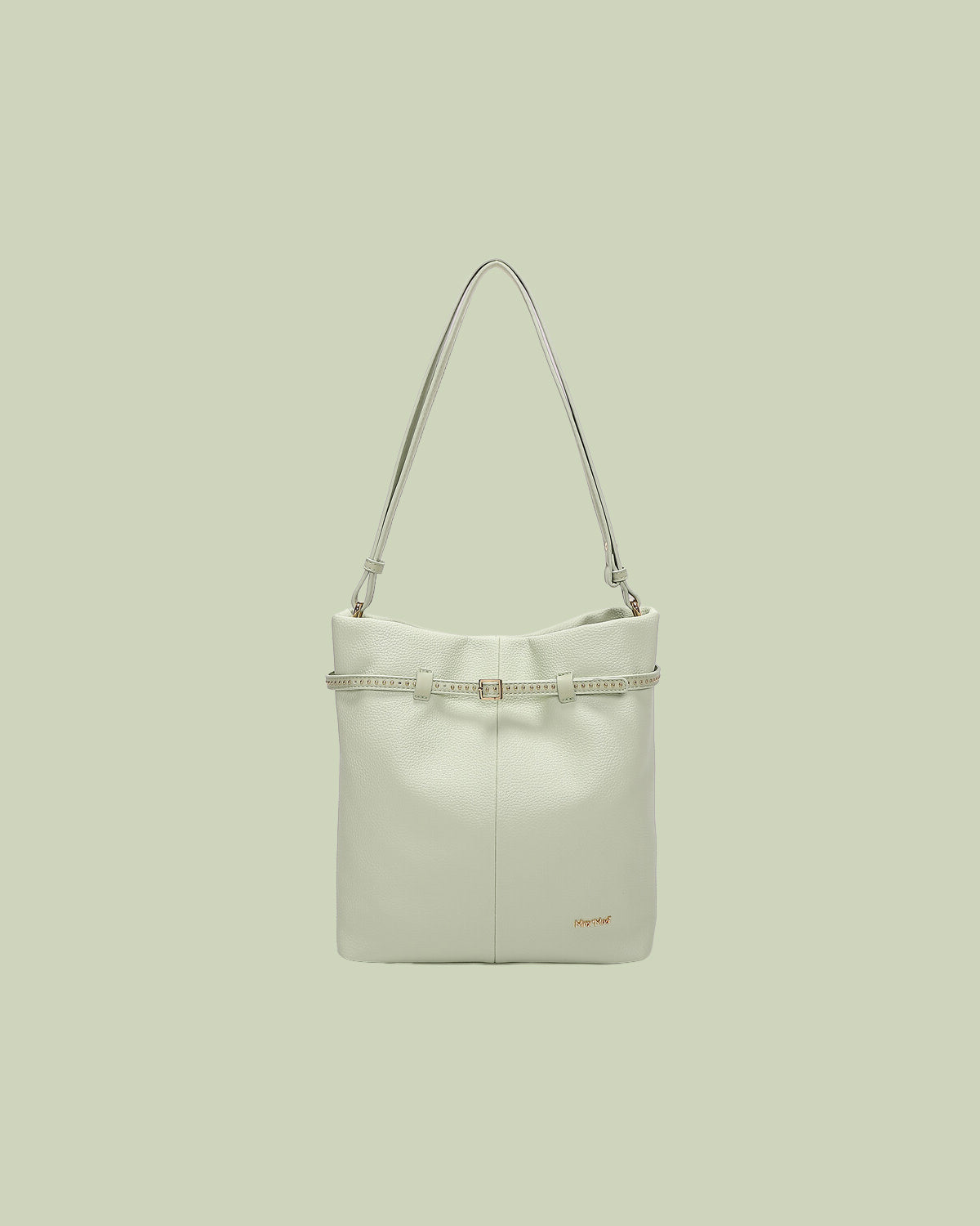 Borsa a Spalla Strutturata con Cintura Borchiata – Mimi-Muà - VERDE ACQUA