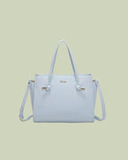 Tote in Ecopelle con Nodo Decorativo ai Manici – Mimi-Muà - CELESTE