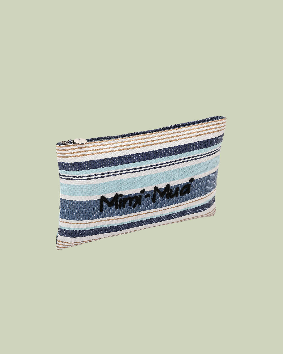 Pochette Piatta in Rafia con Righe Multicolor – Mimi-Muà