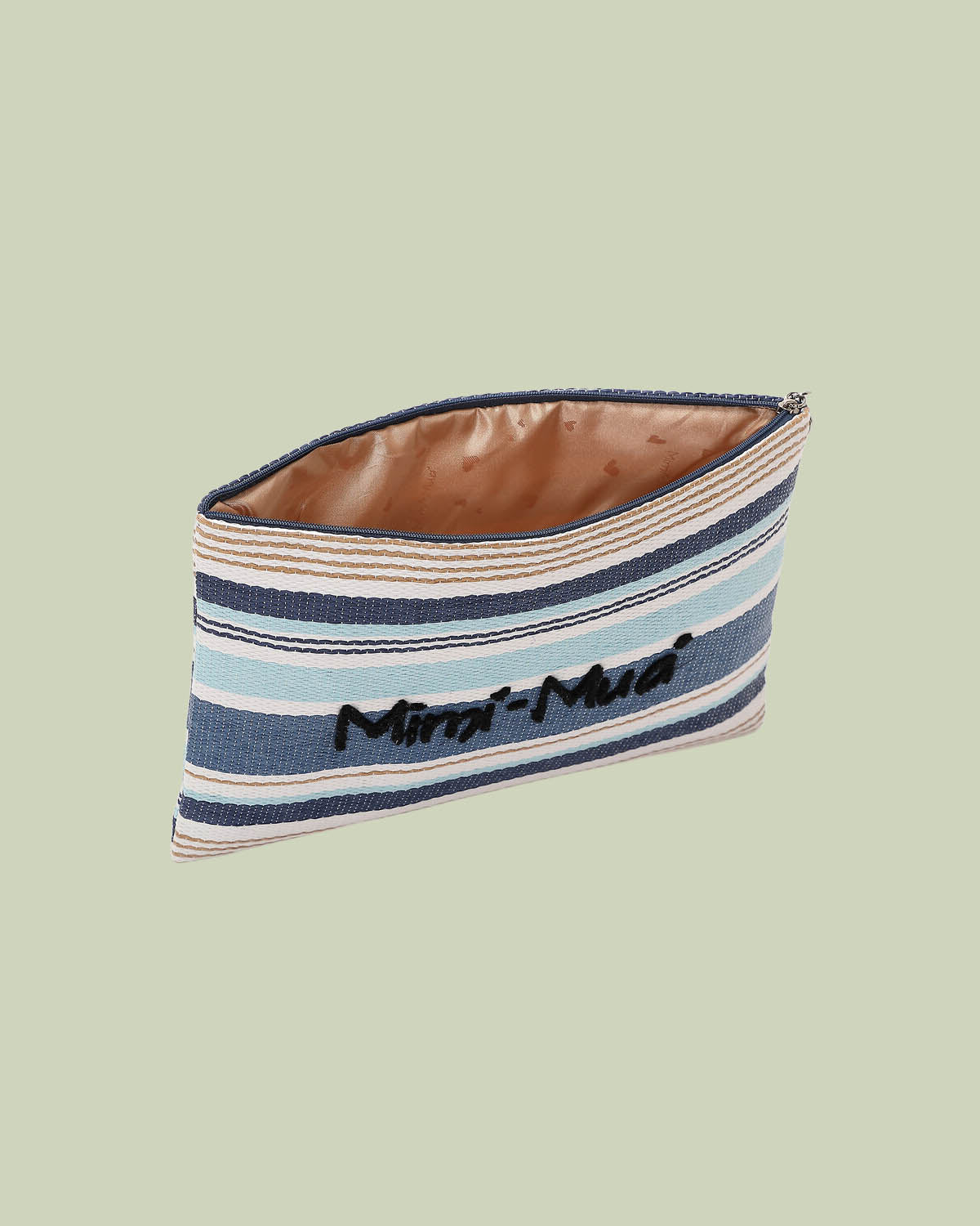 Pochette Piatta in Rafia con Righe Multicolor – Mimi-Muà
