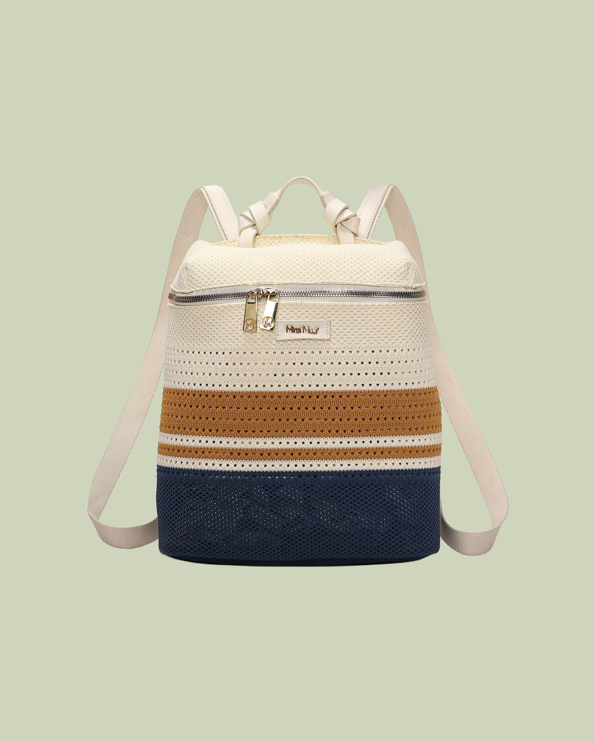 Zaino in Maglia Microforata a Righe Multicolor – Mimi-Muà - BLU
