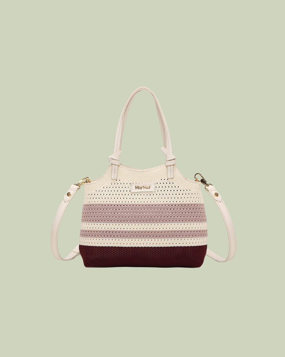 Borsa a Mano in Maglia Microforata a Righe – Mimi-Muà - VINO