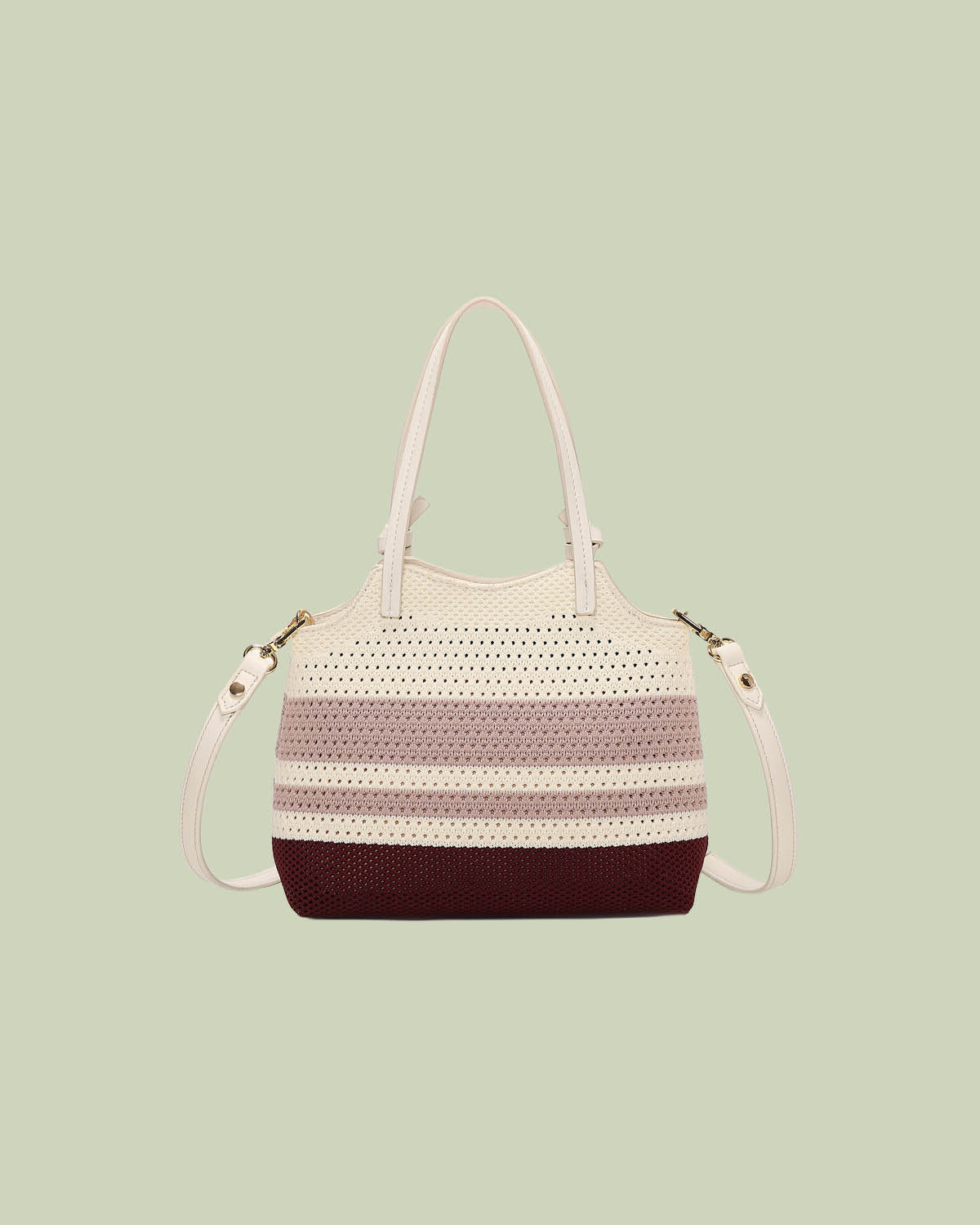 Borsa a Mano in Maglia Microforata a Righe – Mimi-Muà