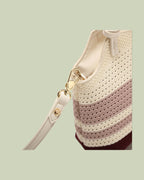 Borsa a Mano in Maglia Microforata a Righe – Mimi-Muà