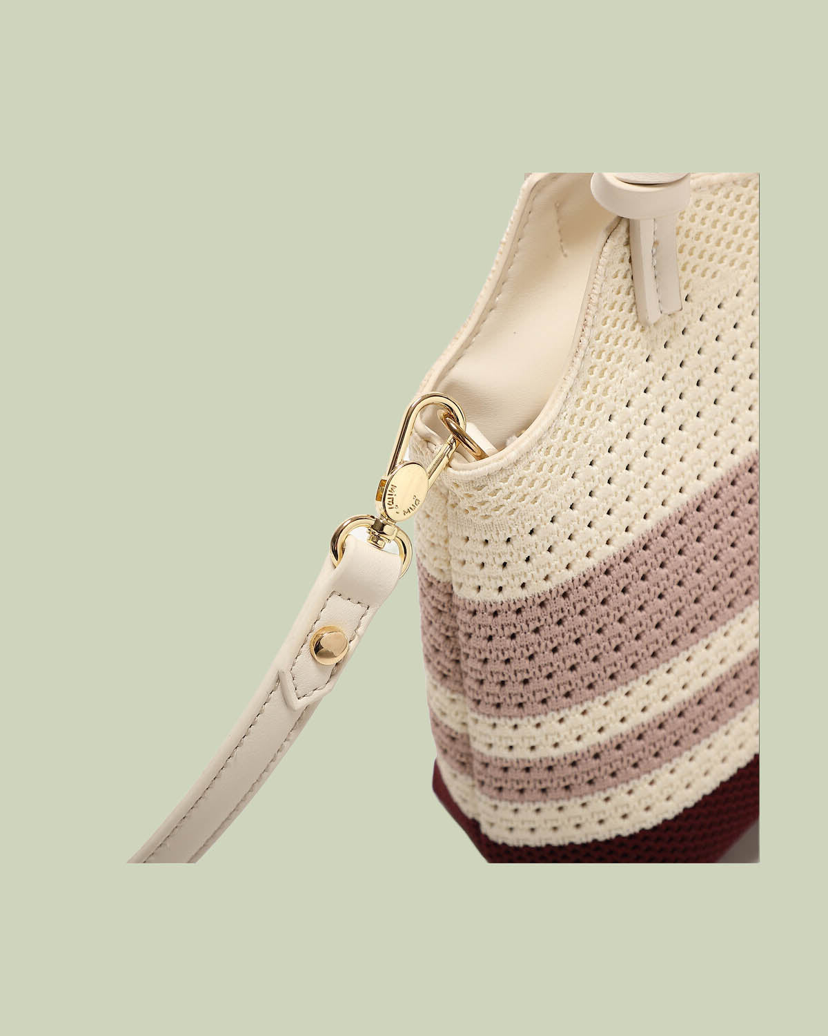 Borsa a Mano in Maglia Microforata a Righe – Mimi-Muà