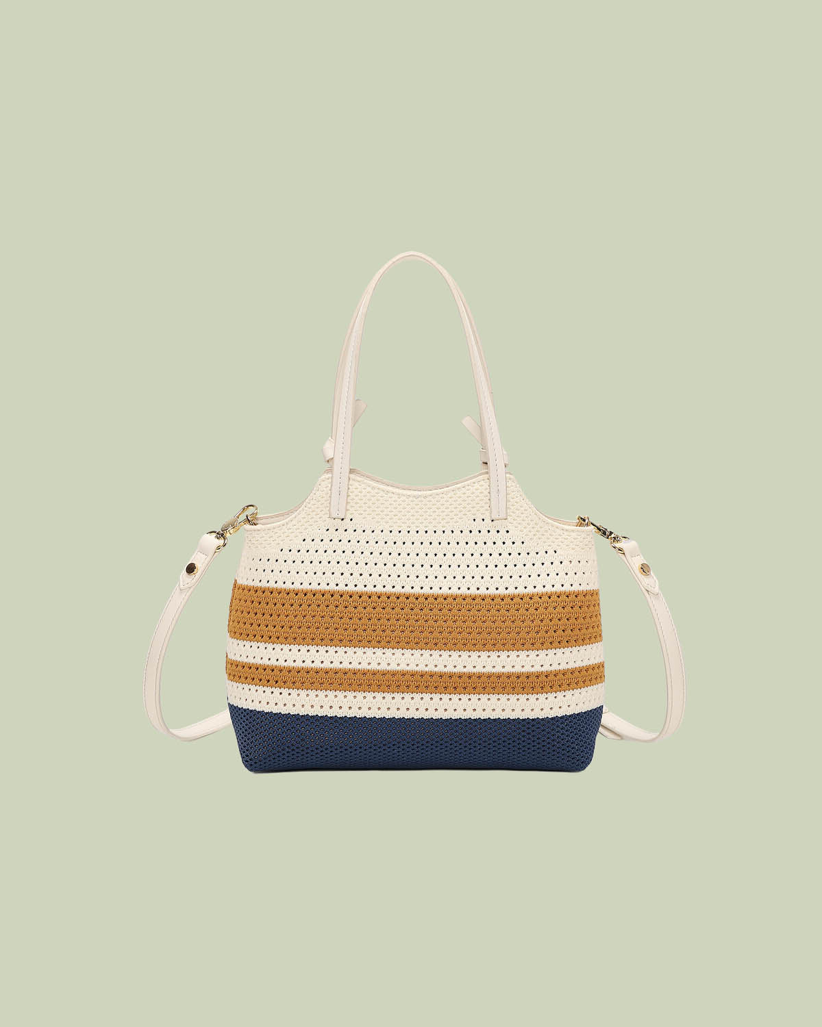 Borsa a Mano in Maglia Microforata a Righe – Mimi-Muà