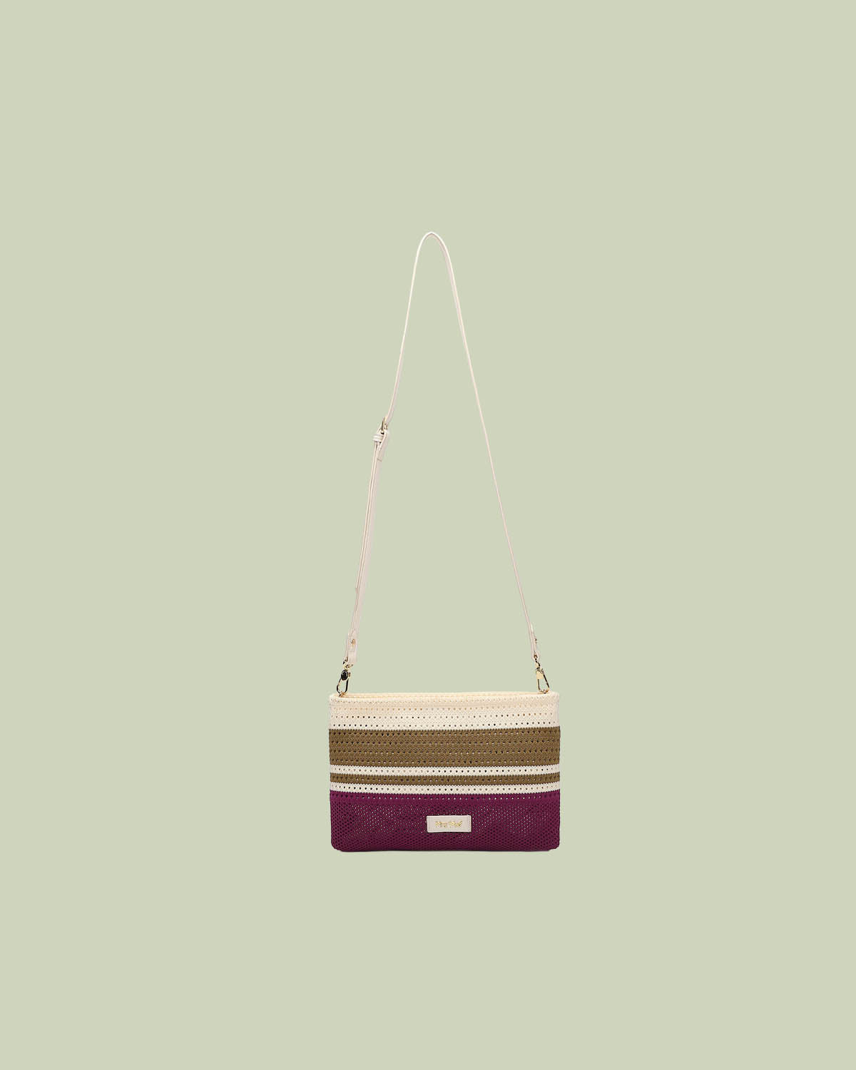 Pochette in Maglia Microforata a Righe Multicolor – Mimi-Muà - CICLAMINO