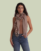 Stola in Poliestere con Scacchiera Floreale – Mimi-Muà - VERDE PASTELLO