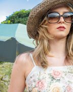 Abito mini a fiori in tessuto fluido, linea babydoll