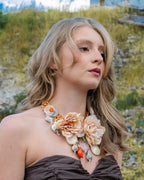 Abito mini bustier drappeggiato in lyocell, doppia balza